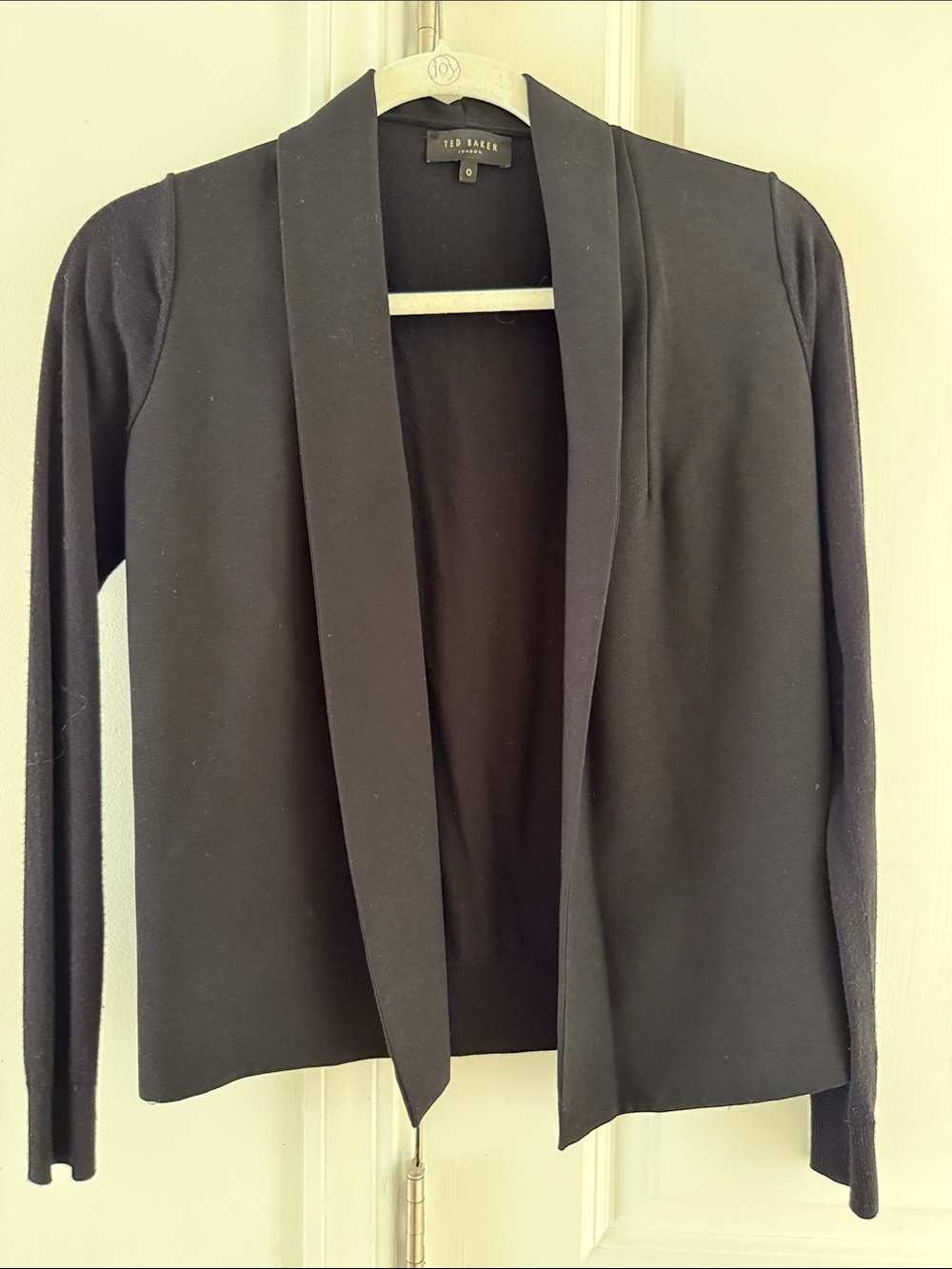 Ted Baker Black Open-Front Knit Blazer